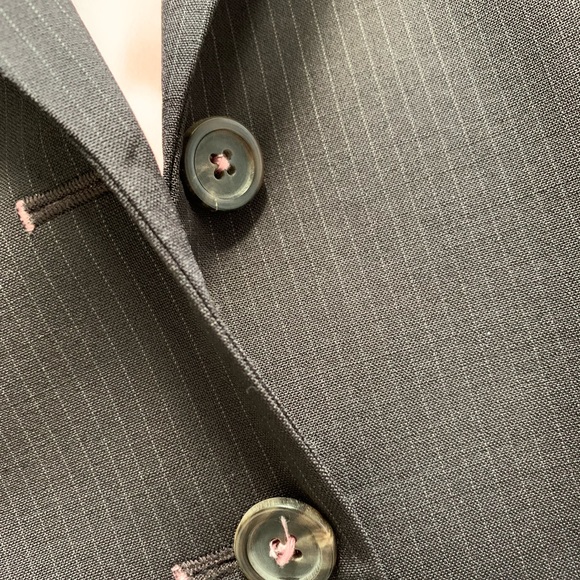 Elie Tahari Eggplant Pinstripe Wool Blazer - Picture 2 of 5